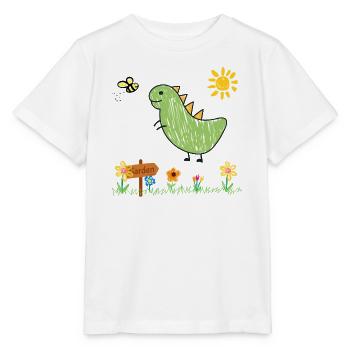 Dino Garden Green Kids - Stanley/Stella MINI CREATOR Kids’ T-Shirt - white - Front - Maike (125cm)