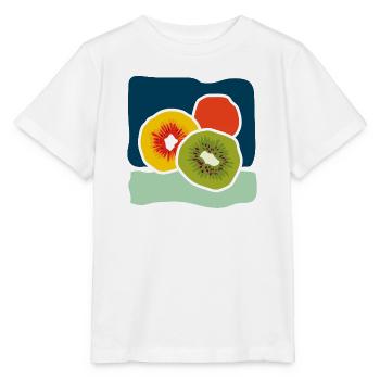 Colorful Kiwis – Fruity Pop Illustration - Stanley/Stella MINI CREATOR Kids’ T-Shirt - white - Front - Maike (125cm)