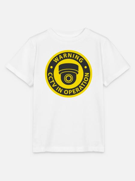 Warnzeichen: CCTV-Kamera in Betrieb - Stanley/Stella Kinder T-Shirt MINI CREATOR - Weiß