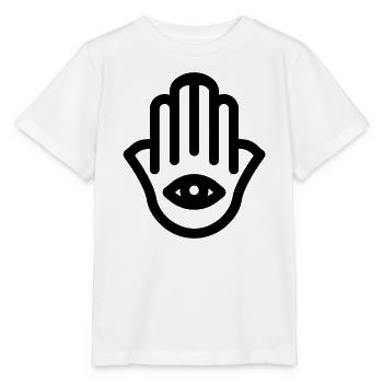 Hand von Fatma Hamsa - Stanley/Stella Kinder T-Shirt MINI CREATOR  - Weiß - Vorne - Maike (125cm)