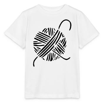 Handarbeit stricken häkeln Geschenk   - Stanley/Stella Kinder T-Shirt MINI CREATOR  - Weiß - Vorne - Maike (125cm)