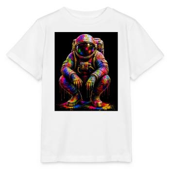 Farbenfrohe Weltraumastronautin - Stanley/Stella Kinder T-Shirt MINI CREATOR  - Weiß - Vorne - Maike (125cm)