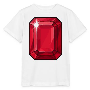 Rubinischer Glanz: Facettenstein - Stanley/Stella Kinder T-Shirt MINI CREATOR  - Weiß - Vorne - Maike (125cm)
