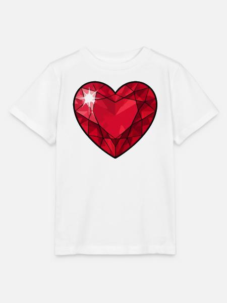 Rubin Kristallherz - Stanley/Stella Kinder T-Shirt MINI CREATOR  - Weiß