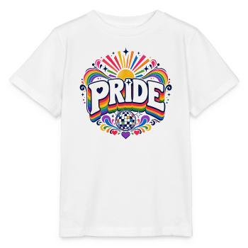 Pride Rainbow Disco CSD Saying Outfit - Stanley/Stella MINI CREATOR Kids’ T-Shirt - white - Front - Maike (125cm)