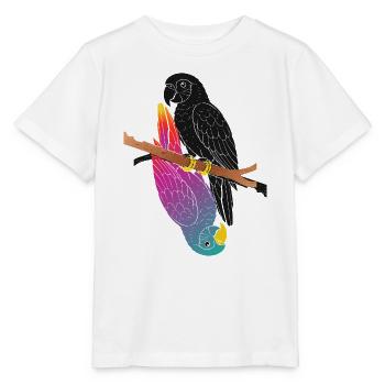 Two Parrots on Branch Cartoon Design - Stanley/Stella MINI CREATOR Kids’ T-Shirt - white - Front - Maike (125cm)