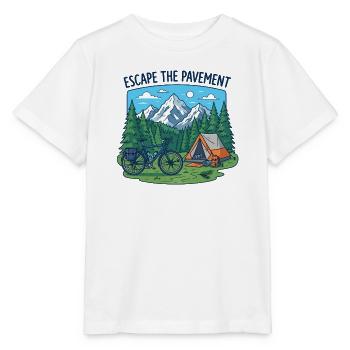 Entkommen Sie dem Pflaster-Fahrrad-Campingvektor - Stanley/Stella Kinder T-Shirt MINI CREATOR  - Weiß - Vorne - Maike (125cm)