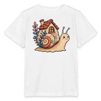 Schneckenhaus Illustration - Stanley/Stella Kinder T-Shirt MINI CREATOR  - Weiß - Vorne - Maike (125cm)