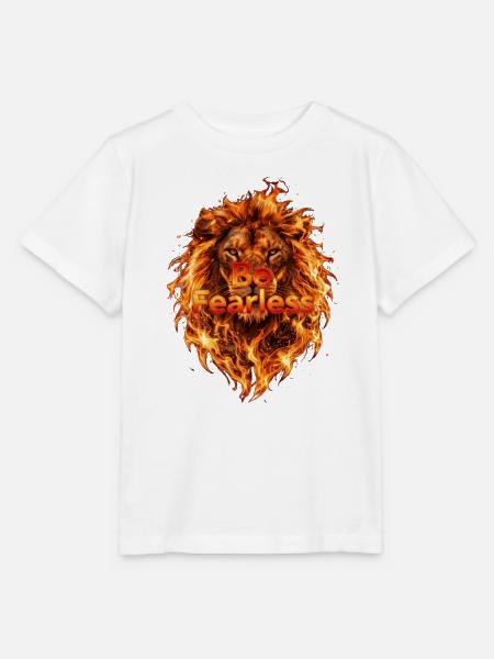Be Fearless Flammenlöwe - Stanley/Stella Kinder T-Shirt MINI CREATOR  - Weiß