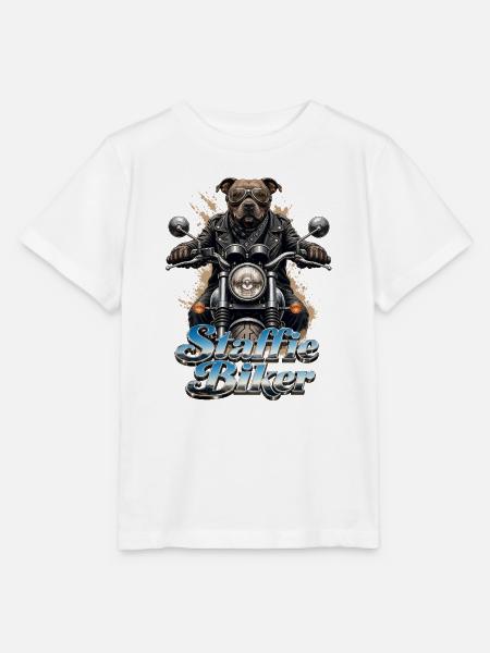 Staffie-Biker 1b-049b - Stanley/Stella Kinder T-Shirt MINI CREATOR - Weiß