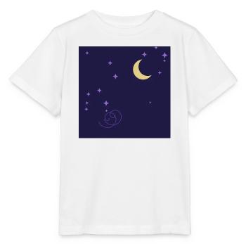 Starry Night, Moon and Purple Spiral - Stanley/Stella MINI CREATOR Kids’ T-Shirt - white - Front - Maike (125cm)