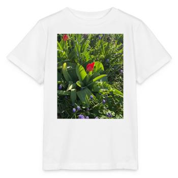 Tulpen im Frühlingsgarten - Stanley/Stella Kinder T-Shirt MINI CREATOR  - Weiß - Vorne - Maike (125cm)