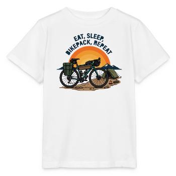 Eat Sleep Bikepack Repeat Retro Bike Art - Stanley/Stella MINI CREATOR Kids’ T-Shirt - white - Front - Maike (125cm)