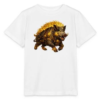 Gullinborsti – The Golden Boar of the Vikings - Stanley/Stella MINI CREATOR Kids’ T-Shirt - white - Front - Maike (125cm)