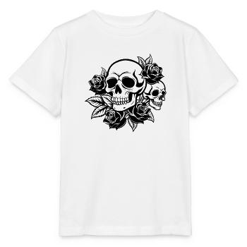 Totenschädel und Rosen - Stanley/Stella Kinder T-Shirt MINI CREATOR  - Weiß - Vorne - Maike (125cm)