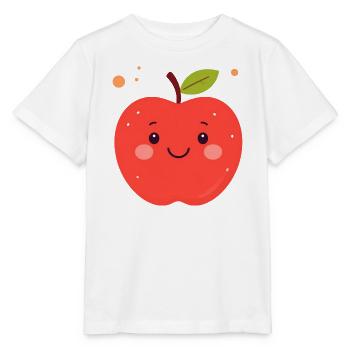 Funny Red Kawaii Apple – Cute Fruit - Stanley/Stella MINI CREATOR Kids’ T-Shirt - white - Front - Maike (125cm)