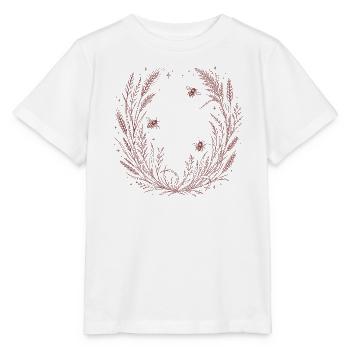 Grain wreath with bees - Stanley/Stella MINI CREATOR Kids’ T-Shirt - white - Front - Maike (125cm)