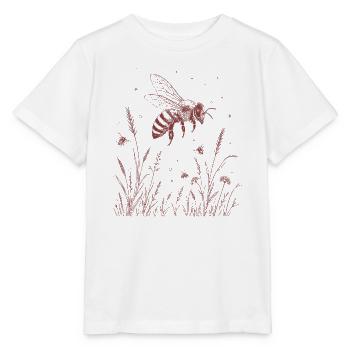 Wiese mit Biene - Stanley/Stella Kinder T-Shirt MINI CREATOR  - Weiß - Vorne - Maike (125cm)
