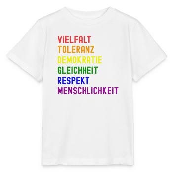Vielfalt Toleranz Demokratie - Stanley/Stella Kinder T-Shirt MINI CREATOR  - Weiß - Vorne - Maike (125cm)