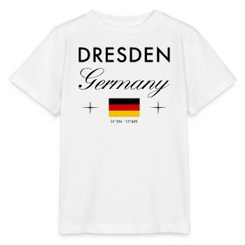 Dresden Deutschland Koordinaten Reise Souvenir - Stanley/Stella Kinder T-Shirt MINI CREATOR  - Weiß - Vorne - Maike (125cm)