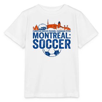 Montreal Soccer European Canadian Pitch Novelty - Stanley/Stella MINI CREATOR Kids’ T-Shirt - white - Front - Maike (125cm)