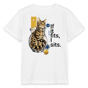 If I fit in, I sit in it – Bengal in a vase - Stanley/Stella MINI CREATOR Kids’ T-Shirt - white - Front - Maike (125cm)