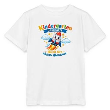 Kindergarten geschafft – Nächstes Abenteuer - Stanley/Stella Kinder T-Shirt MINI CREATOR  - Weiß - Vorne - Maike (125cm)