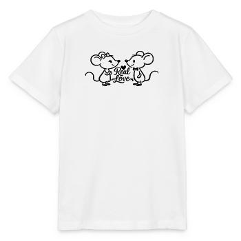 Real Love Mouse Pair - Stanley/Stella MINI CREATOR Kids’ T-Shirt - white - Front - Maike (125cm)