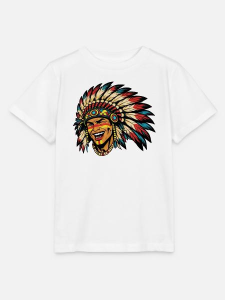 Lachender Häuptling Farbfeuer - Stanley/Stella Kinder T-Shirt MINI CREATOR - Weiß