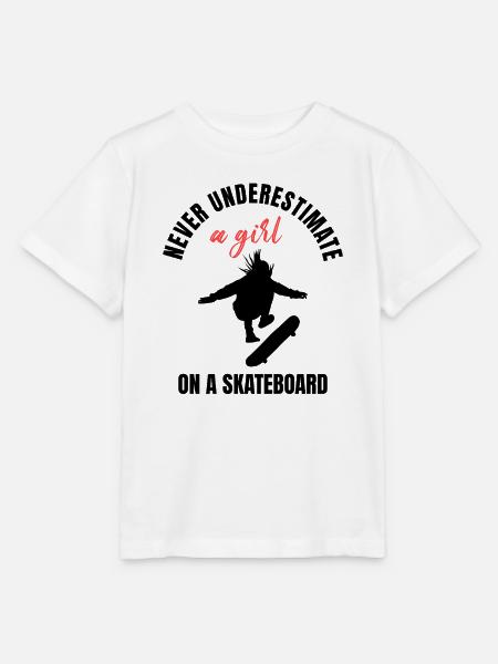 Skater Girl Power - Stanley/Stella Kinder T-Shirt MINI CREATOR - Weiß