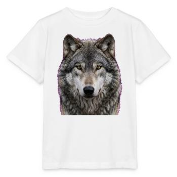 Midnight Wolf Portrait - Stanley/Stella MINI CREATOR Kids’ T-Shirt - white - Front - Maike (125cm)