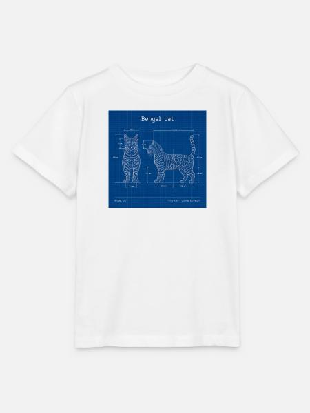 Technische Katzen Illustration - Stanley/Stella Kinder T-Shirt MINI CREATOR - Weiß
