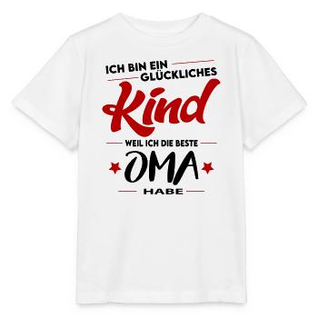 Beste Oma Glückliches Kind  Kindersprüche Lustig - Stanley/Stella Kinder T-Shirt MINI CREATOR  - Weiß - Vorne - Maike (125cm)