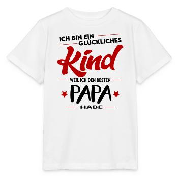 Bester Papa Glückliches Kind Kindersprüche Lustig - Stanley/Stella Kinder T-Shirt MINI CREATOR  - Weiß - Vorne - Maike (125cm)