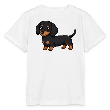 Cute Dachshund – Retro Pixel Art Dog - Stanley/Stella MINI CREATOR Kids’ T-Shirt - white - Front - Maike (125cm)