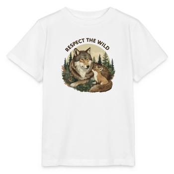 Respect The Wild Wolf & Fox Nature - Stanley/Stella MINI CREATOR Kids’ T-Shirt - white - Front - Maike (125cm)