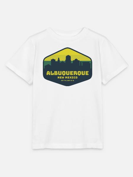 Albuquerque New Mexico Skyline Badge - Stanley/Stella Kinder T-Shirt MINI CREATOR  - Weiß