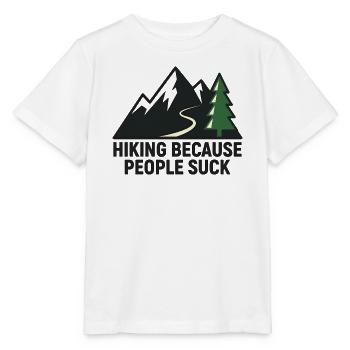 Hiking because people are annoying - Stanley/Stella MINI CREATOR Kids’ T-Shirt - white - Front - Maike (125cm)