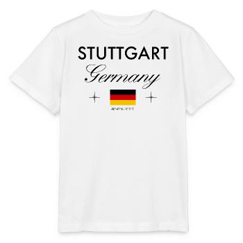 Stuttgart, Germany, coordinates, travel, souvenir - Stanley/Stella MINI CREATOR Kids’ T-Shirt - white - Front - Maike (125cm)