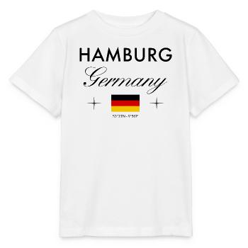 Hamburg Germany Coordinates Travel Souvenir - Stanley/Stella MINI CREATOR Kids’ T-Shirt - white - Front - Maike (125cm)