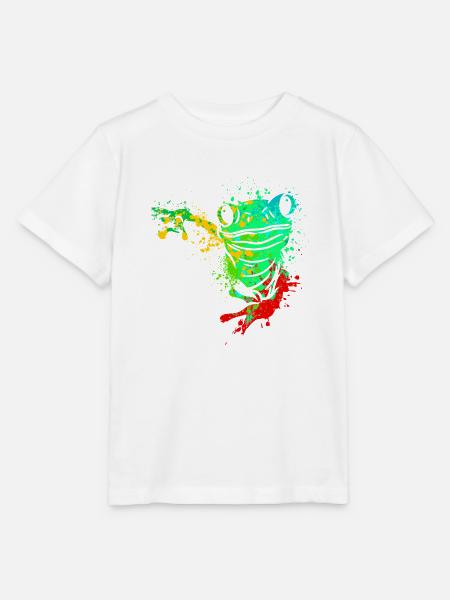 Frosch Splash Art - Stanley/Stella Kinder T-Shirt MINI CREATOR - Weiß