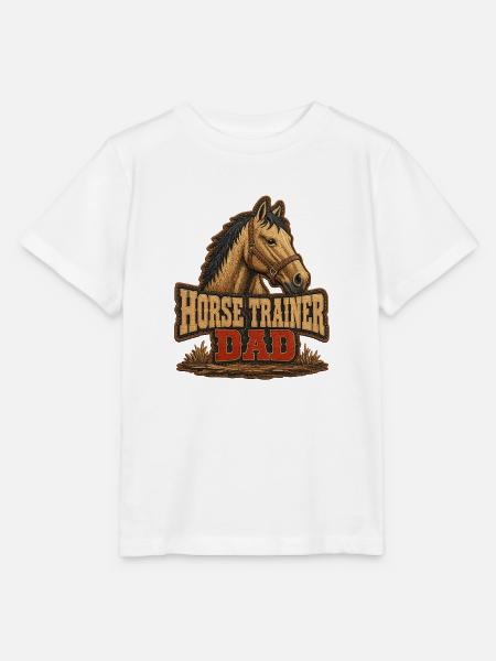 Pferdetrainer-Vater, robuster Stall-Reiter-Vater - Stanley/Stella Kinder T-Shirt MINI CREATOR  - Weiß