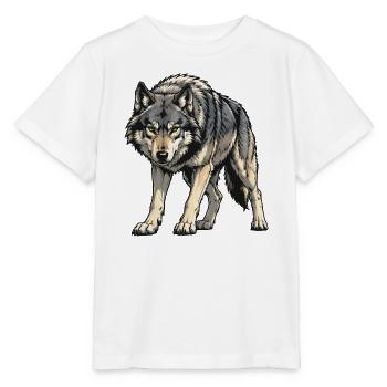 Gray Wolf Illustration - Stanley/Stella MINI CREATOR Kids’ T-Shirt - white - Front - Maike (125cm)