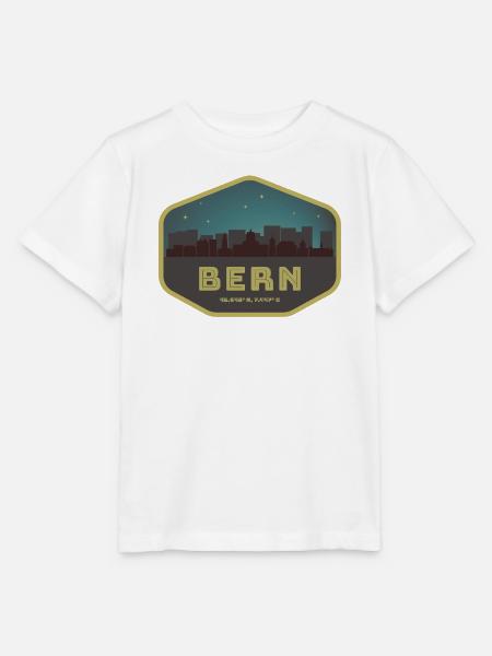 Bern Schweiz Skyline Badge Nacht - Stanley/Stella Kinder T-Shirt MINI CREATOR - Weiß