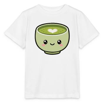 Kawaii Matcha Tea Cup With Heart - Stanley/Stella MINI CREATOR Kids’ T-Shirt - white - Front - Maike (125cm)