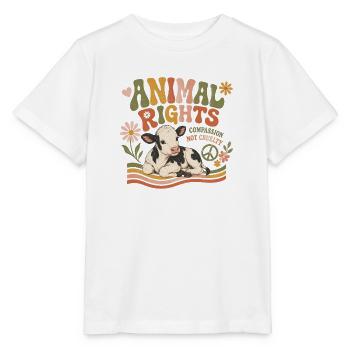 Animal Rights Calf Vegan Retro - Stanley/Stella MINI CREATOR Kids’ T-Shirt - white - Front - Maike (125cm)