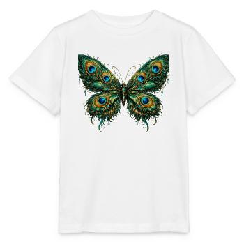 Butterfly with peacock feathers 3 - Stanley/Stella MINI CREATOR Kids’ T-Shirt - white - Front - Maike (125cm)