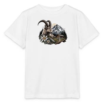 Gipfelbock im Alpenwald - Stanley/Stella Kinder T-Shirt MINI CREATOR  - Weiß - Vorne - Maike (125cm)