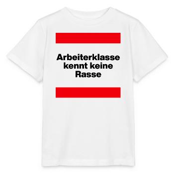 ARBEITERKLASSE KENNT KEINE RASSE, NIE WIEDER JETZT - Stanley/Stella Kinder T-Shirt MINI CREATOR  - Weiß - Vorne - Maike (125cm)