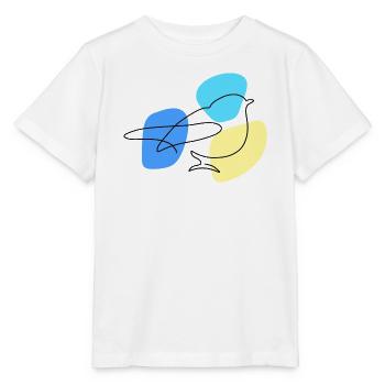Lineart Blue with Pastel Shapes - Stanley/Stella MINI CREATOR Kids’ T-Shirt - white - Front - Maike (125cm)